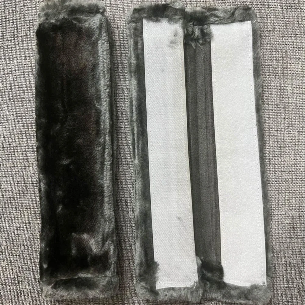 Gray Strap Covers Fluffy